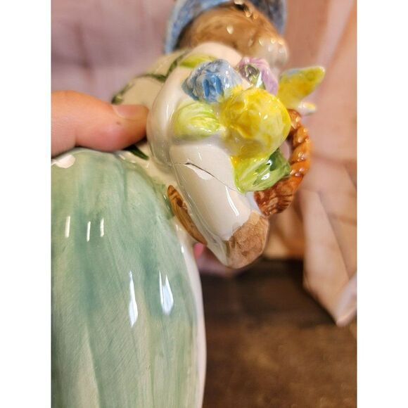 Ceramic gardening Bunny AS IS Easter flower bird - Picture 9 of 13